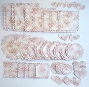 SERWETKI KORONKI RÓŻE SCRAPBOOKING ZESTAW 12.