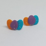 Kolczyki ręcznie robione kolorowe jajka Wielkanoc 