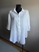 Unisono biata koszula damska plus size Iniana 100 % len bielutka XXL 44 46