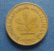 Moneta Niemcy 10 fenigów 1970 RFN 