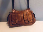 Torebka skórzana - karmel/koniak