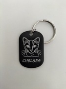 Zawieszka Identyfikator dla pupila, aluminiowy grawerowany, czarna 38x25mm