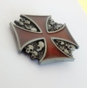 duża czerwona(wa) sprzączka klamra n pas Krzyż Rycerski Żelazny