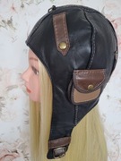 Skórzana czapka pilotka unisex 