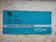 Książka gwarancyjna fiat 126p 