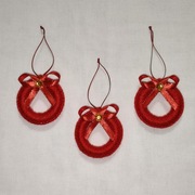 I142 Ozdoby świąteczne Boże Narodzenie Handmade Rękodzieło zestaw 3 szt.