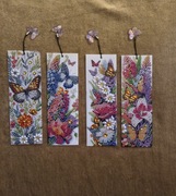 Zakładki do książek motyle kwiaty haft diamentowy