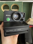 Polaroid 3000 1977 zestaw vintage walizka flash samowyzwalacz
