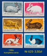 Znaczki fauna:625: zwierzęta, ssaki- Bułgaria 1986r 