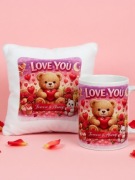 Slodki uroczy mis prezent dla dziewczyny zestaw poduszka kubek dla kobiety 