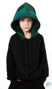Wyjątkowy dres z zielonym leśnym kapturem  r.116