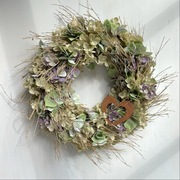 Wianek na drzwi patyki hortensje sztuczny 38 cm