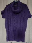 Sweter z szerokim golfem i krótkim rękawem z wełną ( lana+ moher)