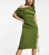 Sukienka wieczorowa M Zielona Oliwkowa Asos Piankowa