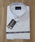 Elegancka biała koszula z długim rękawem Slim Fit XL bawełniana nowa