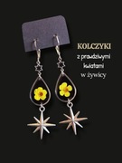 Artystyczne kolczyki z kwiatami i gwiazdkami