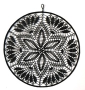 ŁAPACZ SERWETKA SZYDEŁKOWA CZARNA 35 CM