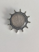 Broszka z oryginalną monetą 20 groszy 1923 r. – rękodzieło, żywica, unikat