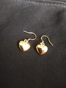 Kolczyki srebrne pozłacane serduszka.