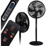 Wentylator Stojący Cichy Mocny 5 Łopatek Czarny Wiatrak Podłogowy Dom Biuro