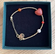 Bransoletka Paola | hematyt, jaspis, karneol, kamień rzeczny | srebro pozł.