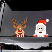Naklejki na pojazd świąteczne Mikołaj renifer