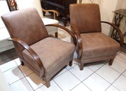 Fotel Art Deco w skórze naturalnej