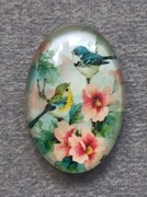 Kaboszon szklany kwiaty owalny 2x3cm
