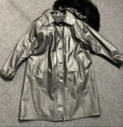 Kurtka damska, płaszcz, skóra cielęca, podszewka ocieplana, XXL 54/56