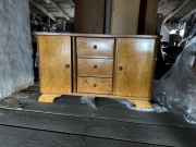 Toaletka z lustrem prl vintage retro fornir drewno