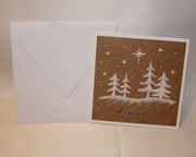 Kartka świąteczna na Boże Narodzenie choinki eko brązowa ręcznie malowana