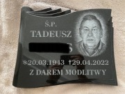 Kamienny Papirus tablica na nagrobek + zdjęcie 