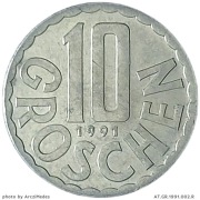 10 groszy 1991, Austria 