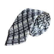 Krawat Daniel Hechter 100% jedwab szary w kratę elegancki biznesowy premium