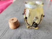 Artystyczny szklany pojemnik/słoiczek na nić konopną/knot konopny