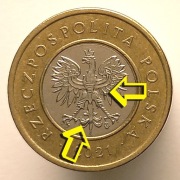 2 ZŁOTE 2021 MONETA >>> DESTRUKT >>> NADLEWKI NA ORLE