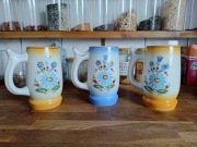 Kufle piwne Lubiana z kaszubskim wzorem. Stan bdb. „Pancerne” pakowanie.  