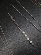 ASOS Srebrna Bransoletka Bransoleta Naszyjnik Bracelet Łańcuch Perły