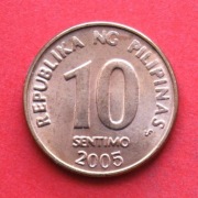 10  Sentimo  2005 r  -  Filipiny  ( odmiana z większymi cyframi )   stan !!