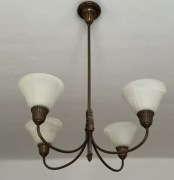 żyrandol do salonu, pokoju, holu, wysokość 83 cm, mosiądz