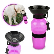 Butelka turystyczna dla psa na wodę przenośna bidon różowy 500ml