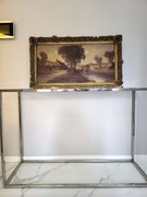 XIX w Malarz Slack Bardzo Duży Obraz 90 cm x 50 cm Sygnowany