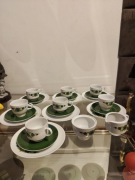 Serwis do kawy vintage, Mitterteich Bawaria, kwiatowy, zielony, kwiaty