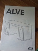 Biurko IKEA ALVE sosna lite drewno z szufladami