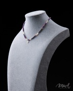 Naszyjnik z Kamieni Naturalnych Jaspis Agat Hematyt – Serce Srebro 925