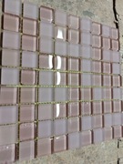 Mozaika szklana 25x25cm mix beż z wstawkami z kostkami satynowymi