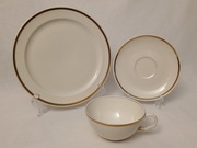 Zestaw porcelany Königl. pr. Tettau Bavaria – filiżanka, spodek, talerz