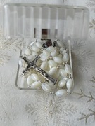 Różaniec z Betlejem z Ziemią Świętą - masa perłowa 