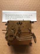 Mechanizm kwadransowy kominkowy bębny co 46 mm x 34 mm transporterek