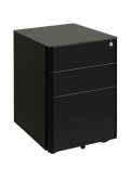 Szafka biurowana dokumenty A4, 3 szuflady, zamykana, mobilna, stalowa